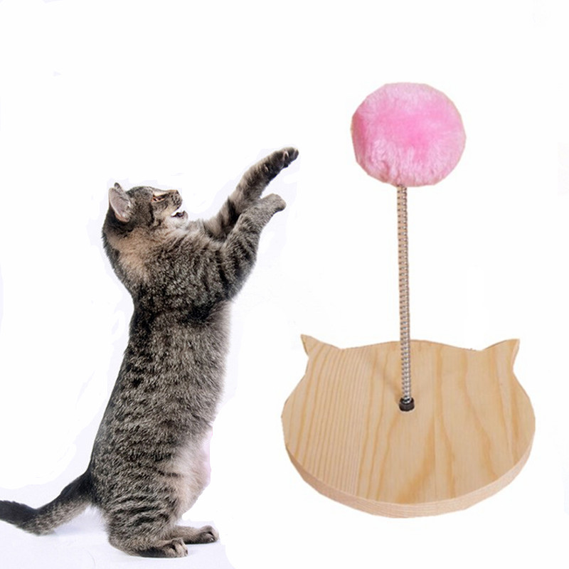 Xiangfei Er Solid wood spring toy Cat toy Spring ball Solid wood toy