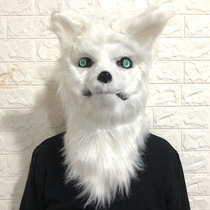 Big bad wolf plush hood with full face and openable mouth Halloween props cartoon cute wolf head animal mask for men and women