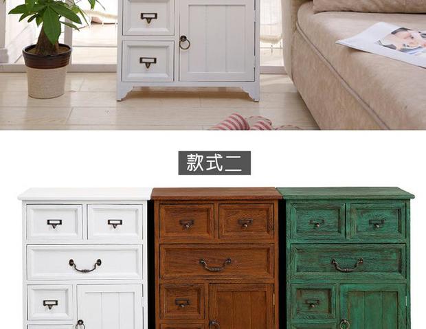 Mediterranean gỗ tủ đầu giường retro tủ đầu giường tủ IKEA SF để làm tủ kinh tế thực tế cũ - Buồng tu quan ao dep
