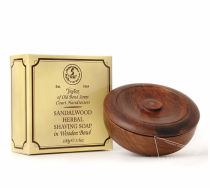 Paper box: Taylor of Old Bond Street Sandalwood Shaving Soap wood bowl made in England