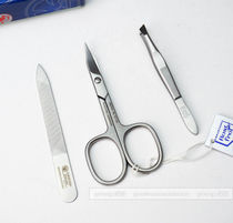 German DOVO stainless steel nail cut tweezers nail files 3 pieces with leather cover