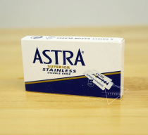 Astra Vintage Shaving Stainless Steel Traditional Double-sided Razor Blades Blue 5 pieces