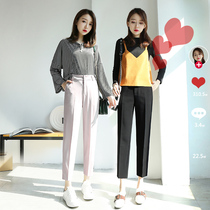 Spring and summer 150 small pants high suit pants women straight loose pants thin pipe pants women spring and autumn