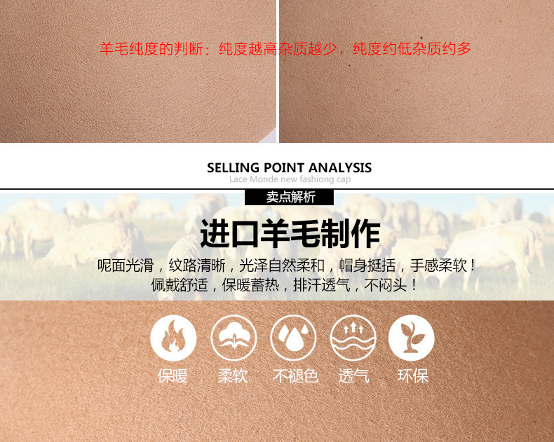 Chapeau pour femme      en Melange de laine - Ref 3233050 Image 11