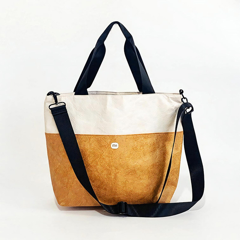 Custom Logo Tyvek Tote and Crossbody Bag, Eco Cultural Gift Handbag Made to Order - Thumbnail 5