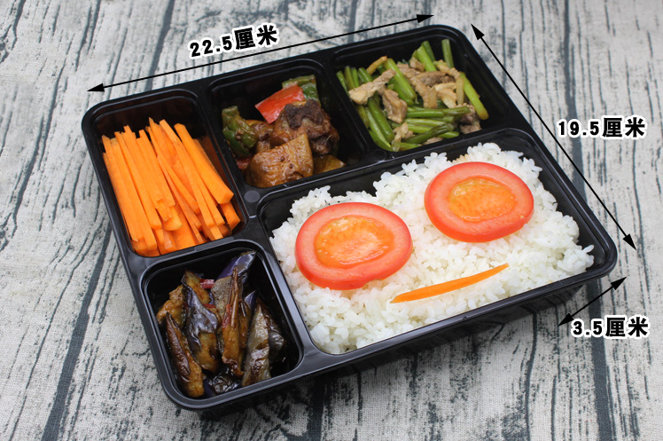 1000ml hộp ăn nhẹ dùng một lần năm hộp bán takeaway bao bì hộp nhựa hộp ăn trưa gói kinh doanh hộp ăn trưa - Hộp cơm điện sưởi ấm hộp cơm hâm nóng magic
