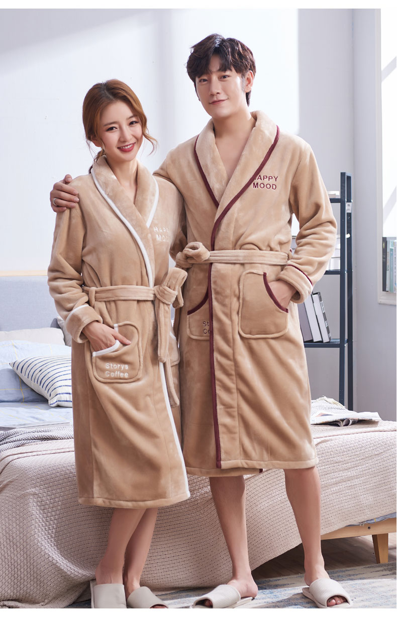Áo ngủ nam Parri mùa đông dày san hô lông cừu dài đồ ngủ thời trang cặp đôi phục vụ nhà quần áo ngủ nam