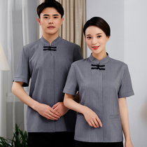 Junrui Heyuan cleaning clothing short sleeve Star hotel floor attendant work clothes summer hospital linen work clothes women
