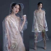 Fashion transparent raincoat long full body anti-rain electric car poncho Male adult raincoat Battery car single female model