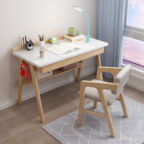 Solid Wood Desk Home Desk Study Table Economy Type Rock Plate Desk Writing Desk Book Room Elementary School Student Table