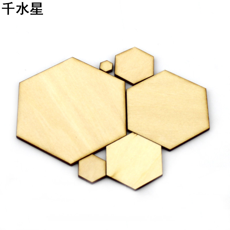 3mm Hexagon Linden Wood Plate Handmade DIY Profiled Wood Chip Nursery Handmade Material Painted decorative sheet-Taobao