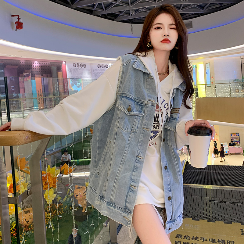 Workwear Retro Vest Denim Jacket for Women, Mid-Length, Popular This Year, Vest 2026 Spring and Autumn New Style, Outerwear