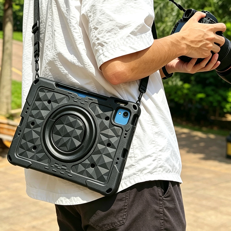 Suitable for 10.9 11inch iPad Soft Rubber Strap Anti-Drop Protective Case Air5 Rotating Stand Lanyard Protective Shell Pro2025 Tablet Lanyard Eva Thickened Anti-Drop Case with Pen Slot Suitable for 10.9 11inch iPad Soft Rubber Strap Anti-Drop Protective Case Air5 Rotating Stand Lanyard Protective Shell Pro2025 Tablet Lanyard Eva Thickened Anti-Drop Case with Pen Slot