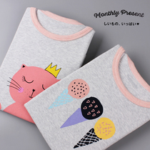 Three-pin childrens suede cotton warm underwear suit pure cotton girl thickened autumn clothes autumn pants pyjamas cotton sweatshirt autumn winter