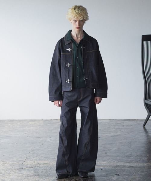 Japanese High Street Brand H Brand Fire-Resistant Metal Buckle Zipper Denim Jacket