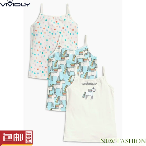 Spot n*xt Girl Vest Vest and осень, Детский милый Unicorn Strang 3 упаковка 3-4 бесплатная доставка