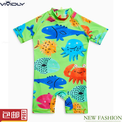 NEXT children's sun protection swimsuits, spring and autumn boys' Marine life surfing one-piece swimsuits, beach sun protection clothing
