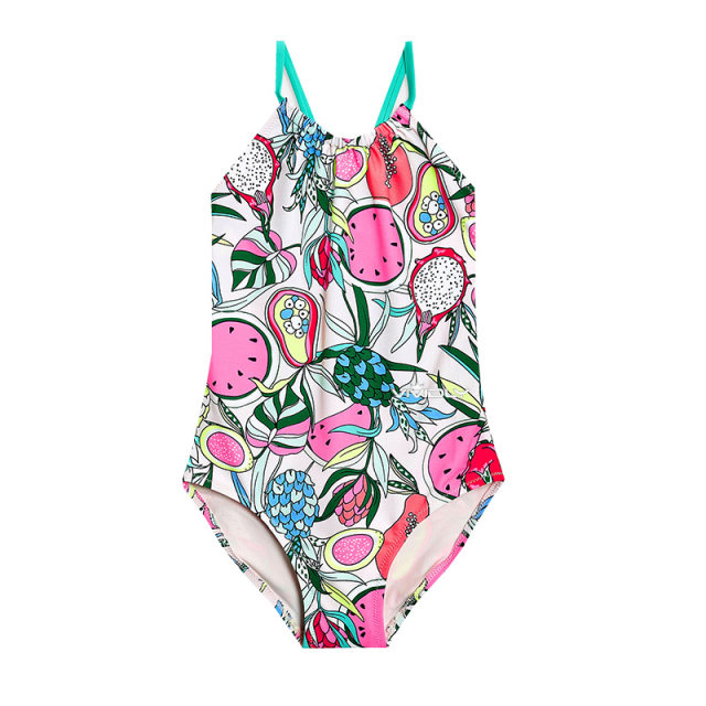Spot N*XT ຊຸດລອຍນ້ໍາເດັກນ້ອຍຫນຶ່ງສິ້ນ summer ສາວໃຫຍ່ beige fruit summer swimsuit ສົ່ງຟຣີ 3 ປີອາຍຸ
