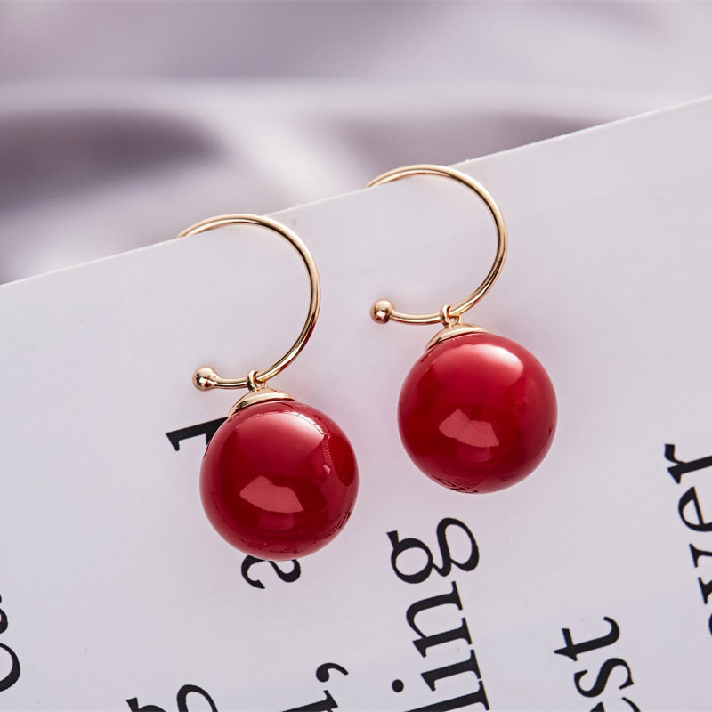 925 silver pin Korean minimalist Korean version Advanced sensation pearl earrings earrings Ear Hook Pearl Fashion Earrings