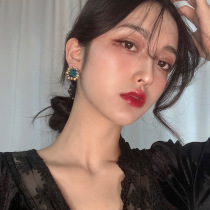 (925 models) quality electroplating large mercury needle real gold crystal earrings retro light luxury exaggerated earrings net red earrings