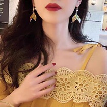 Legend of the Super Fairy Mermaid 2020 New Earrings Earrings Personalized Internet Celebrity Earrings of the Same Style Symphony Fishtail Trendy Earrings for Women