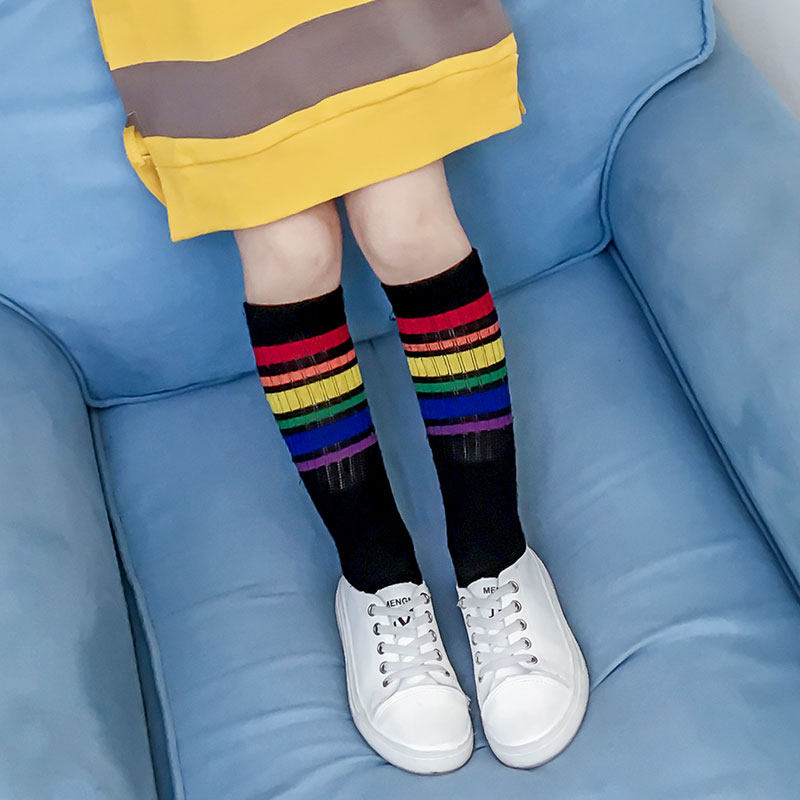 Children socks fall winter middle cylinder socks pure cotton CUHK Scout socks girl cotton socks Long cylinder spring autumn 5-7-9-10 years old
