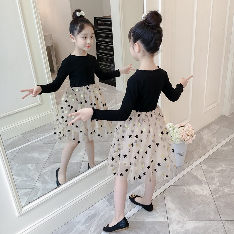 Girls dress autumn 2022 new western style middle-aged children's skirts super fairy girl princess skirt fluffy gauze skirt tide