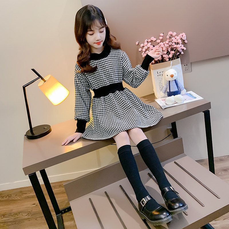 Girl Ocean Dress Spring Clothing 2022 New CUHK Scout Trendy Plaid Children Dress Children Spring Autumn Fashion Dresses