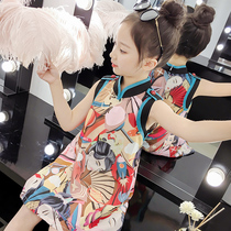 Girls qipao dress for summer clothes Chinese Wind little girl Princess skirt Skirt Ocean Air 2022 New Children Dress Dress