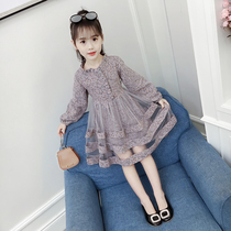 Girls spring dress Korean version of tide clothes spring and autumn flower skirt 2022 summer new childrens clothing women foreign style childrens dress