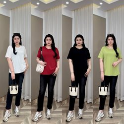 PMM81042 New 2024 Early Spring Pure Color Repair Slender High Bomb high -size short -sleeved T -shirt