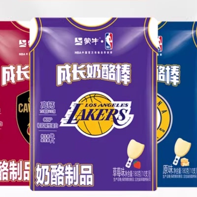 蒙牛奶酪棒球队款儿童零食奶制品高钙棒棒奶酪成长奶酪棒180g*3袋