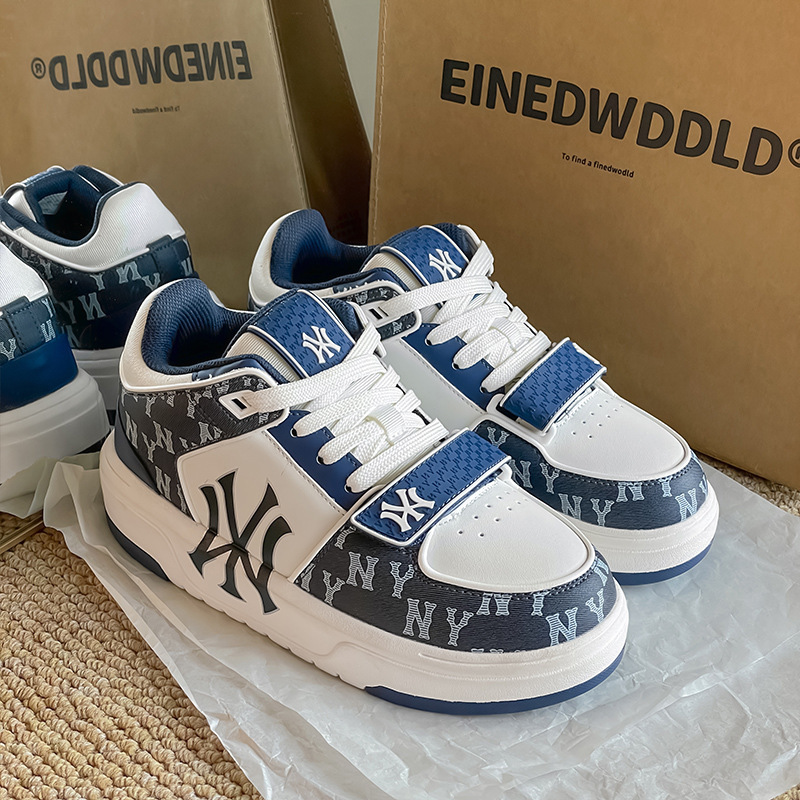 Putian Factory Direct Sales New York Yankees Couple Style Non-Slip Thick-Soled White Sneakers Height-Increasing Sports Shoes Student Skate Shoes Putian Factory Direct Sales New York Yankees Couple Style Non-Slip Thick-Soled White Sneakers Height-Increasing Sports Shoes Student Skate Shoes