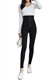 2024 Super High Waist Six Button Fashion Small Leg Pants Three Breast Button Elastic Skinny Leggings Black Spring and Autumn Penants Pants