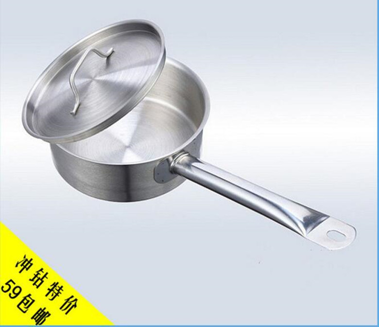 Western food pot eastern 16cm stainless steel compound high - height single - handle deep - juice pot without coating non - sticky pan cover