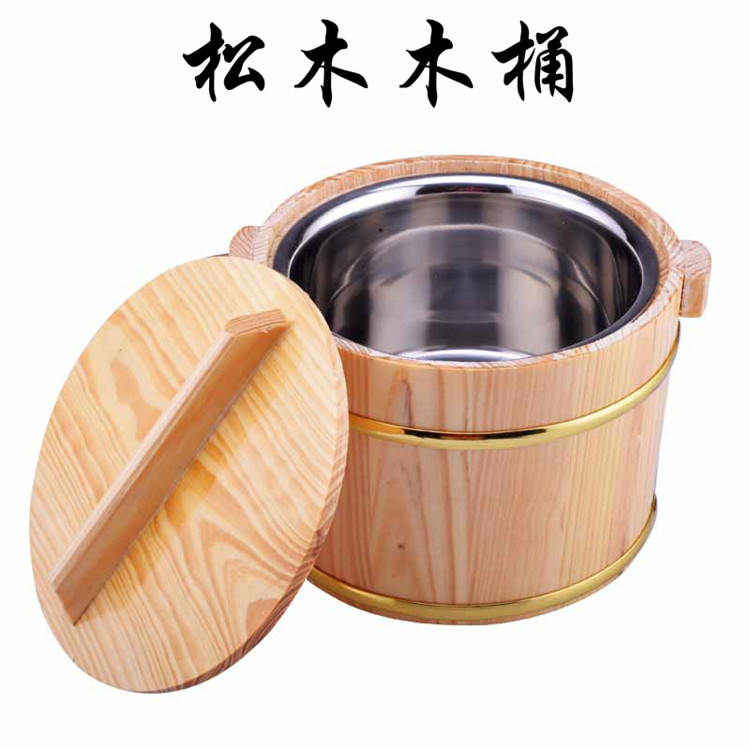 Phnom Penh natural flavor flushing barrel table small wooden barrel with lid small rice barrel wood barrel 12 12 14 14 18 18 20 22cm
