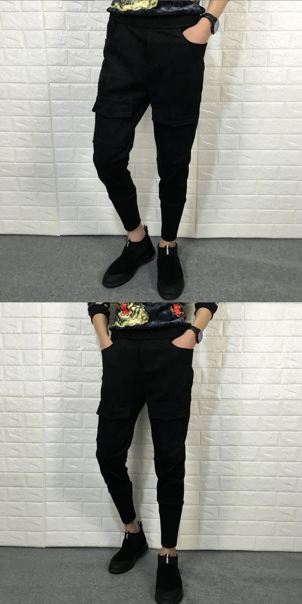 Quần mùa đông nhanh màu đỏ Li Yaoyang với quần anh chàng tinh thần xã hội Slim Deer nhung chân quần nam quần caro nam