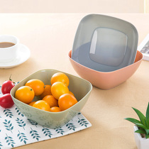  Household square fruit plate Living room plastic fruit basin Kitchen vegetable washing basin Coffee table Snack candy plate Salad bowl
