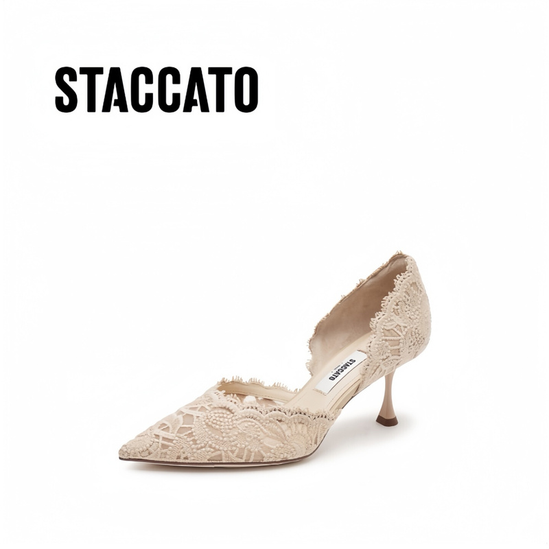 Scatto 2025 Spring New Burano Fairy Shoes Lace French Retro High Heels Wedding Shoes Ed334Ak5