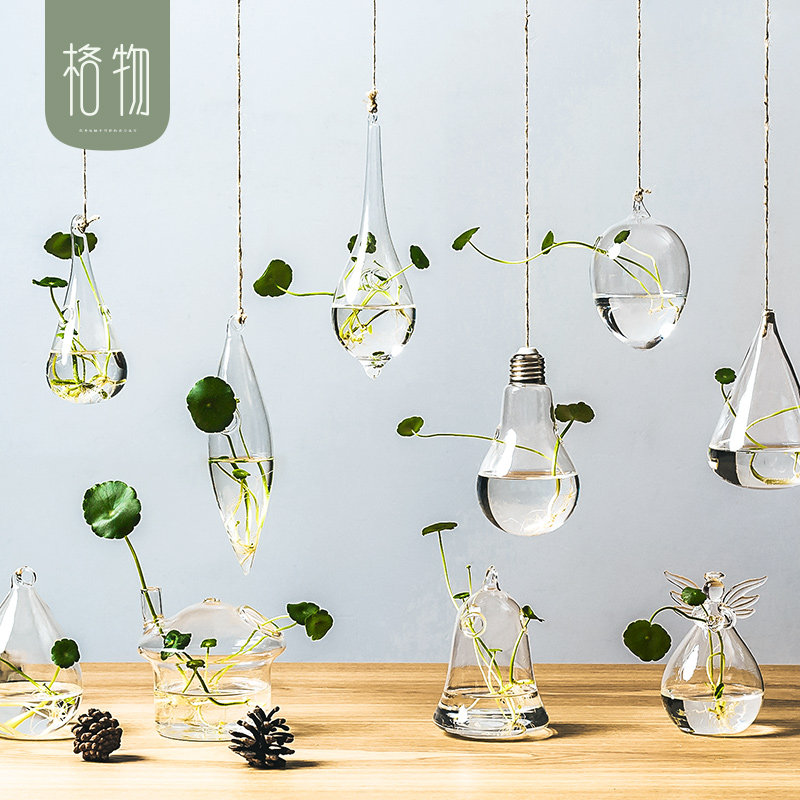 Hanging Glass Vase Creativity Transparent Pendulum water peapace hydroponic plant 21 Hanging Bottle House Indoor Living Room Living-room Decorated Bottle