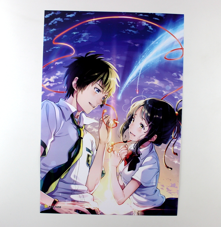 Tên của bạn Lihua 泷 Ba lá 8 embossed poster phim hoạt hình Nhật Bản anime tường stickers mural dán những hình dán cute