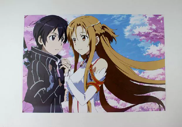 Sword Art Online Kirito Swordsman Poster lớn Nhật Bản Anime Anime Hình nền ngoại vi Sticker hình sticker dễ thương