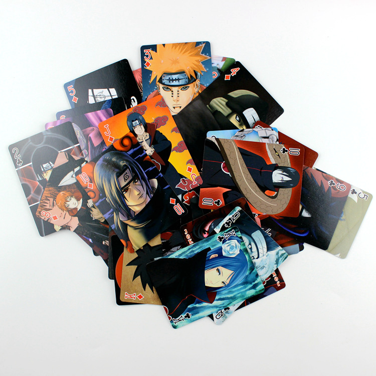 Anime Playing Cards Naruto Xiao Tổ chức Red Cloud Cards Cards Trò chơi hoạt hình Nhật Bản sticker cute đồ ăn