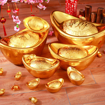 New Year simulation gold ingot shopping mall window decorations large God of wealth ornaments home indoor living room layout props