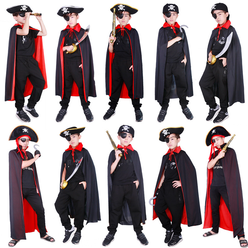 Halloween Children's clothing grown-up female cloak boy nursery performance area pirate cloak show clothes props