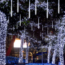 Christmas meteor shower LED lights colorful lights flashing lights starry lights decorative tree lights on outdoor hanging trees