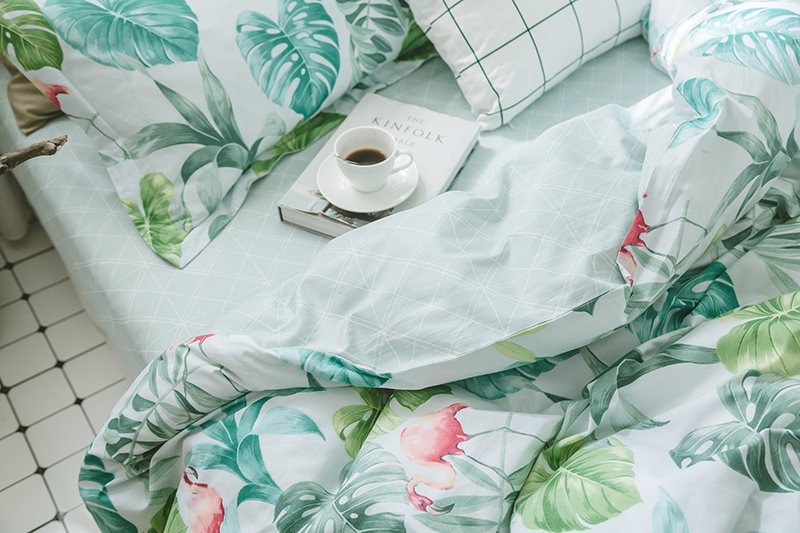Ins đơn giản Bắc Âu cotton bốn mảnh lá chuối bông lưới sản phẩm giường đỏ 1.2 ký túc xá giường đơn ba mảnh - Bộ đồ giường bốn mảnh chăn ra gối nệm cao cấp
