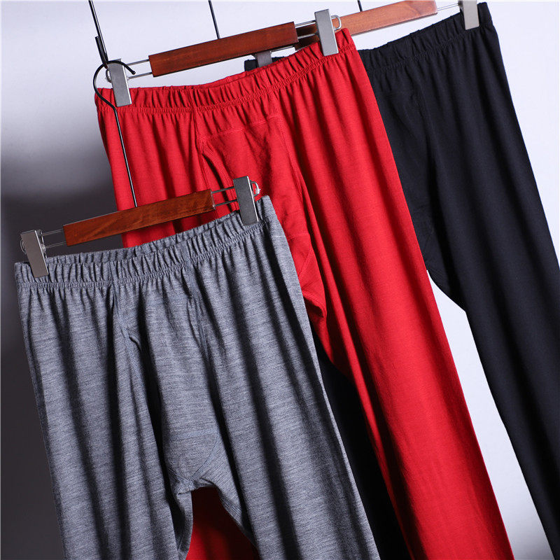 Merino wool men's functional underwear sports leggings quick-drying long pants warm antibacterial anti-taste-suppressing ski base