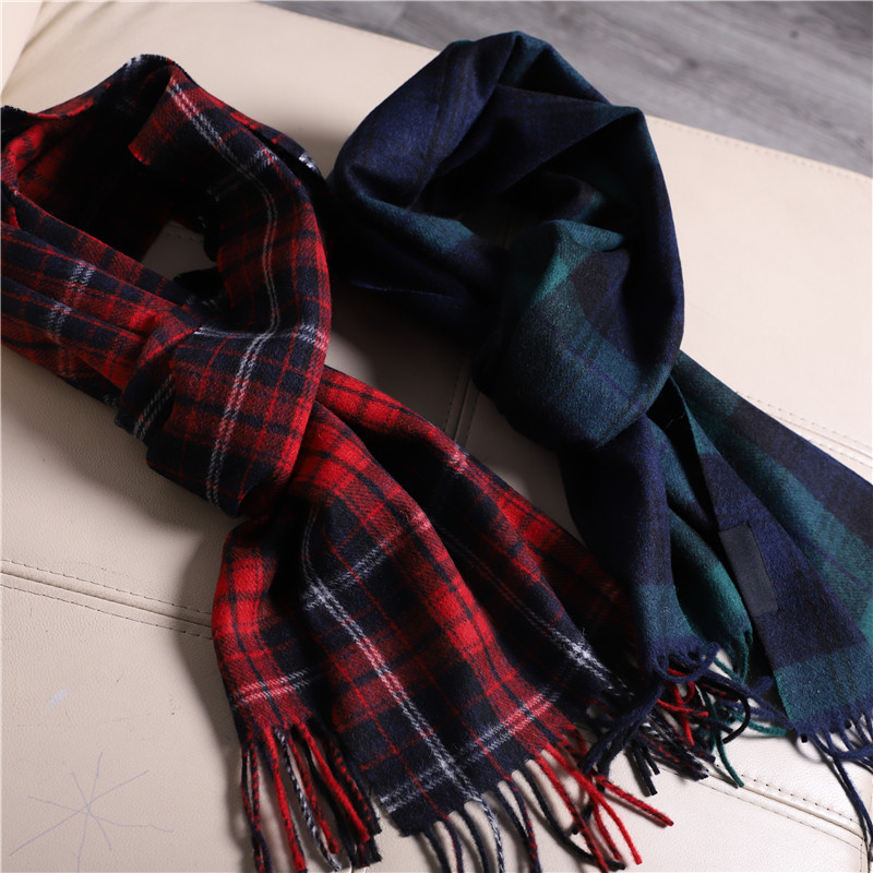 Foreign Trade Pastry Wool Ravelous Grip Suede WARM KNIT SCARF PLAID PATTERN LONG VERSION TIDE 100 HITCH NECK