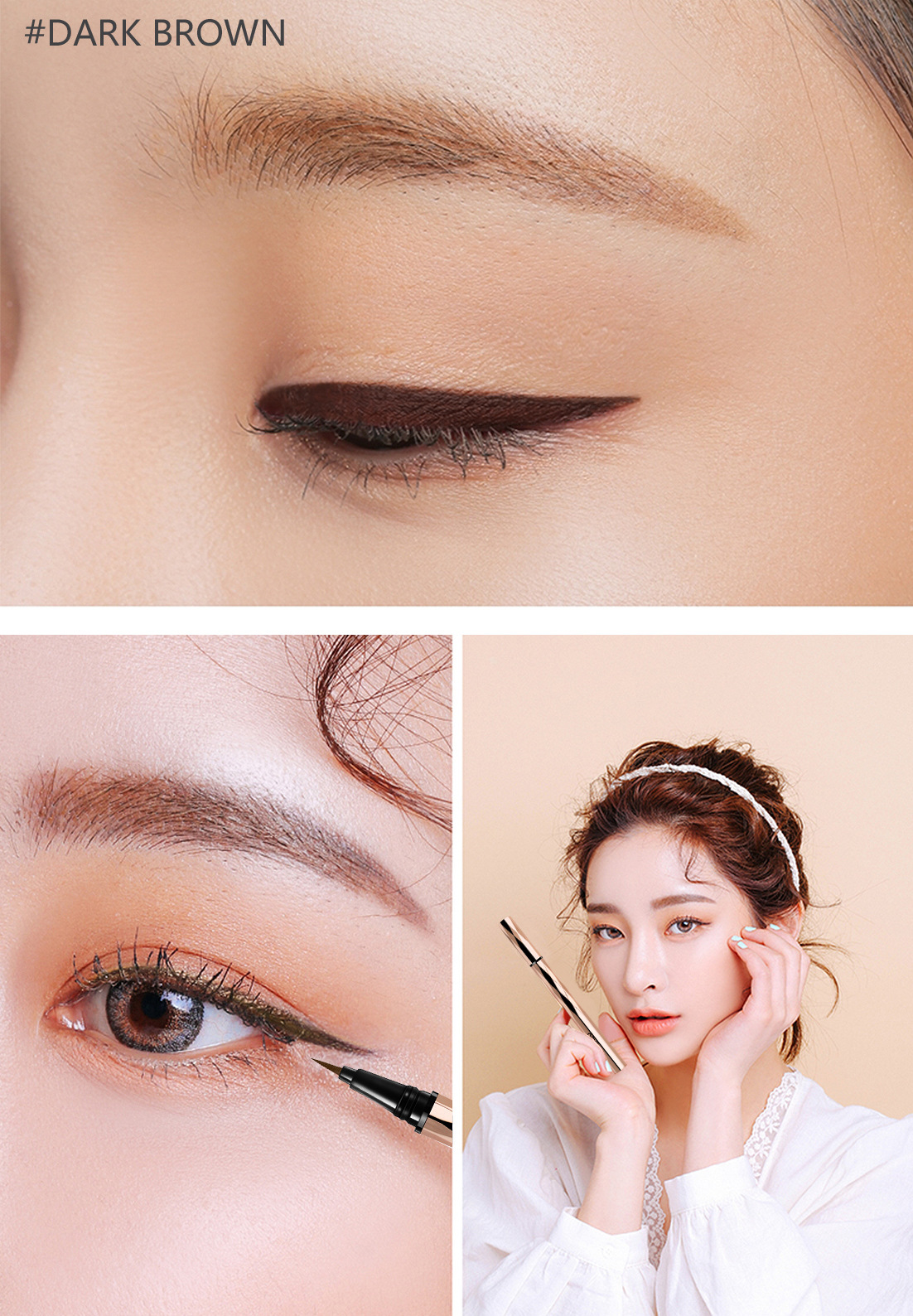 Bút kẻ mắt rất mảnh, bút kẻ mắt không thấm nước và không thấm mồ hôi lâu trôi bút chì lưới màu đỏ Mặt giả không nở màu nâu đen - Bút kẻ mắt kẻ mắt lemonade